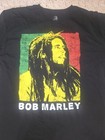 Zion Rootswear Men   s Xl Black Bob Marley Graphic Print Crew Neck T-shirt
