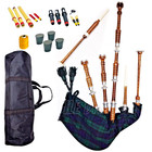 Great Highland Scottish Bagpipe Full Silver Mounts Blackwatch Cover With Bag