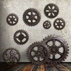 Vintage Wooden Gears Wooden Industrial Steampunk Style Gear Wheel Wall Decor