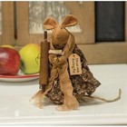 New Primitive Kitchen Doll Mouse W  Rolling Pin Figure Cloth 7 h X 4  W X 3 5 d