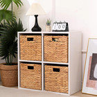 Wicker Storage Basket Cube Baskets Foldable Hyacinth Storage Baskets Rectangular
