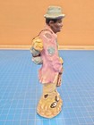 Vintage Black Americana Figurine Hobo Traveler With Backpack And Dog Ceramic 7 