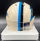 Hof 26 Luke Kuechly  Signed Autographed Panthers Retro Mini Helmet Beckett Bas