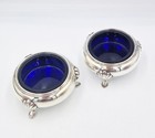 Victorian Sterling Silver Cauldron Salt Cellars Sheffield 1874
