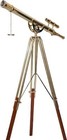 Nautical Double Barrel Shiny Brass Antique Telescope With Binocular