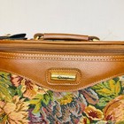 Ciao Vintage Floral Tapestry Train Case Makeup Bag Vanity Travel Luggage Brown