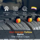 Tactilian Car Tire Valve Stem Caps 4 Pack  Retro Tri-color New 
