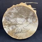 Native American Double Two Sided Raw Hide Hand Drum Pow Wow Dance Indian Eagle