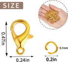 12mm Lobster Claw Clasps For Jewelry Making With 5mm Open Jump Rings  300pcs Cla