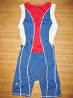 Desoto Tri Suit Triathlon Size Men s Large Zipper Front Red White And Blue