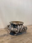 Antique Wooden Column Base Garden Stool   French Colonial Hand-carved