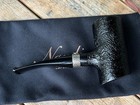 Erik Nording Classic Silver Sandblasted Tall Poker Briar Tobacco Pipe - New
