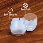 24pcs Clear Chair Leg Floor Protectors For Hardwood Floor Fits All Shape Chair
