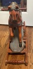 Vtg Wooden Carved Carousel Rocking Horse Paint Decor Patina L24xh20xw8    