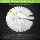 Spurtar Feeler Gauges 0 0015-0 035   32 Blades 0 0015-0 035    Silver
