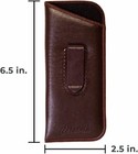 Mens Slim Half-clip Soft Eyeglass Case Soft Synth  Leather Choose Black Or Brown