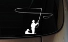 Fly Fishing Decal Car Truck Bumper Window Sticker Dog Country Cowboy Hunting