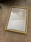 L   objet Pave Gold 5x7 Frame W  Swarovski Crystals     Broken Stand  Read
