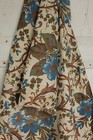 Antique Fabric French 1870 Floral Rococo Prussian Blue Cotton 2 77 Yards