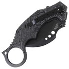 7   Black Blue Color Karambit Spring Assisted Folding Knife Stainless Steel