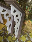 Wood Architectural Corbel Porch Bracket Pair Scrollwork  White Distressed