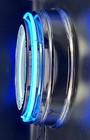 15  Labatt Blue Hockey Beer Blue Double Neon Clock Chrome Finish Man Cave Bar
