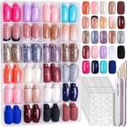 24 Colors 576 Pcs Press On Nails  Coffin False Nails Medium Square  Full Cove   