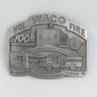 Vintage Belt Buckle Waco Volunteer Fire 100th Anninversary Made In Usa 1998