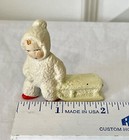 Vintage Cast Iron Miniatures Sled Snow Baby Winter Village Train Accessory