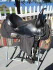 16    Circle Y Sqh Bars Black Western Leather   Cordura Park   Trail Saddle Usa