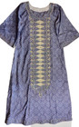 Kaftan Kurt Cotton Maxi Dress Blue Print Embroidery Beading Bust 42 Boho Ethnic