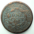 1844 Braided Hair Large Cent Nice U s  Type Coin Vf Details Corrosion