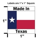  made In Texas  Labels - Roll Of 250 1  X 1  State Flag Stickers For Marketing