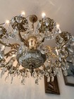 Vintage French Brass 12 Arm Chandelier 