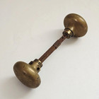 Antique Brass Door Knob Set Round Architectural Salvage Reclaimed Vintage Estate