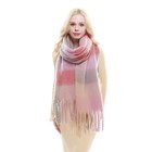 Plaid Scarf For Women Chunky Scarves Winter Warm Thick Oversized Blanket Scarf