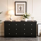 Black Dresser For Bedroom 6 Wood Dresser Drawers Wide Chest Of Drawers