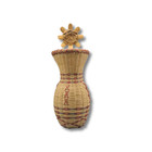 Signed Maine Passamaquoddy Woven Basket Vase W Flower Top Native Basketry