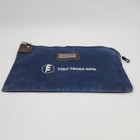 Vintage First Savings Bank Blue Canvas Zippered Deposit Bank Bag Lock No Key