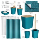  Bathroom Accessories Set - Bathroom Set  Complete Set   Bath Rugs Teal