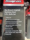 New Snap-on Tools Box Wrench Inspired Stainless Steel 5-pc  Knife Set Ssx18p129