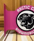 Arctic Cat Snowmobile Flange Sign Parts Gear 2 Sided Vintage Style Wall Decor