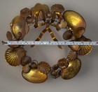 Vintage Dresden Style Rare Brass Shell Wreath 11 5   d 