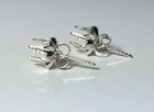 Two Round Sterling Silver Buttercup Style Pre-notched Earring Settings  2-5 5mm 