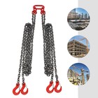 Lifting Chain Sling 4leg 5 16  20ton 13ft Lift Chain With 4  Sling Hooks Usa New