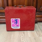 Vintage Chicago Roller Skates White Leather Wood Wheels Red Case 1950s 1960s