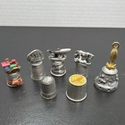 Vintage Souvenir Thimbles     Lot Of 7     Pewter   Decorative Collectibles