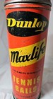 Vtg Dunlop Tires Maxlife Championship Tennis Balls Tin Canister Sports Advertise