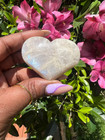 2in  Natural Moonstone Heart Palm Stone Crystal Carving Healing Mineral Specimen
