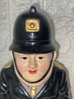 Very Rare Vintage British Police Officer Bobby Ceramic Coin Bank Euc 7   